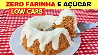 ZERO FARINHA E AÇÚCAR Bolo LOW CARB Vegano Fácil Rápido e Barato Fofinho e Delicioso Sem Leite [upl. by Aro]