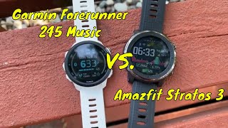 Garmin Forerunner 245 Music vs Amazfit Stratos 3  Which should you buy [upl. by Ribak725]