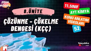 ÇÖZÜNME ÇÖKELME DENGESİ  ÇÖZÜNÜRLÜK DENGESİ  KÇÇ  11SINIF  AYT KİMYA [upl. by Zeke]