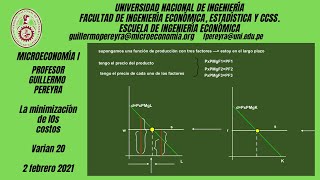 Microeconomía I la minimización de los costos Varian 20 [upl. by Ennairam]