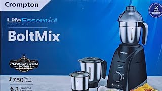 CROMPTON MIXER GRINDER  NEW amp AFFORDABLE RANGE   BOLTMIX 750 WATT unboxing review 2024 2025 [upl. by Ellener]