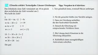 Lineare Gleichungen Textaufgabe mit Tipps [upl. by Okajima]