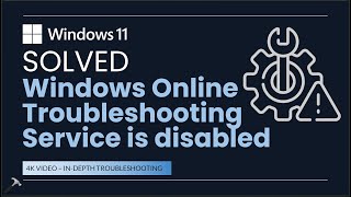 Solved Windows Online Troubleshooting Service is disabled [upl. by Yenobe]