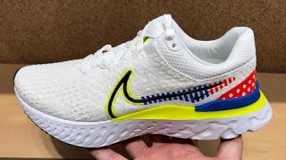 Nike React Infinity Run Flyknit 3 Premium White Multicolor Shoes [upl. by Fang611]