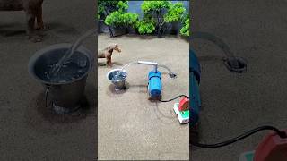 Mini motor water pump science project mini tractor making cow water bathed  307 [upl. by Esorlatsyrc274]