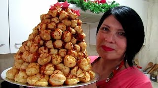 TORRE DE PROFITEROLES CREMA CARAMELO  CROQUEMBOUCH  Silvana Cocina ❤ [upl. by Nancey268]