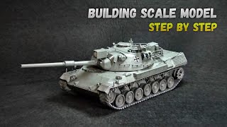 Building scale models  German tank Leopard 1 Step by step [upl. by O'Reilly]