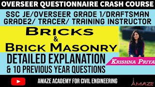 Bricks Classification and Brick Masonry  BMC  Free Overseer Crash CourseKerala PSC  SSC JE [upl. by Ahsinot]