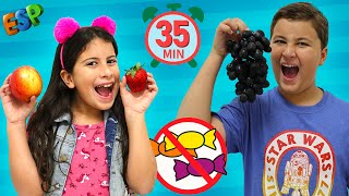 María Clara y JP intercambian dulces por frutas y otros cuentos para niños [upl. by Ardnusal]