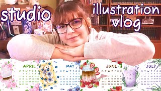 STUDIO VLOG 2  MAKING A CALENDAR  APRILMAYJUNEJULY [upl. by Aihsyak518]