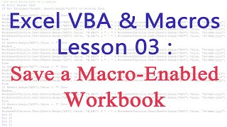 Excel VBA amp Macros  Save a MacroEnabled Workbook  Sinhala Tutorial [upl. by Okiam310]