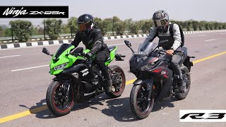 Yamaha R3 VS Ninja ZX25R  Most Awaited Comparison Ever [upl. by Edwyna]