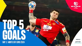 Top 5 Goals  Day 1  EHF EURO 2024 [upl. by Jump571]