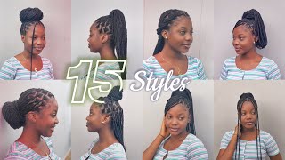 15 WAYS TO STYLE YOUR KNOTLESS BOX BRAIDS Quick and Easy  Beginner friendly [upl. by Adnolahs]