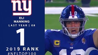 1 Eli Manning QB Giants  NFL Top 100 Players of 2019 [upl. by Lubbi]