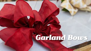 Garland Bow Tutorial  Christmas Bow Tutorial 3 [upl. by Berri109]