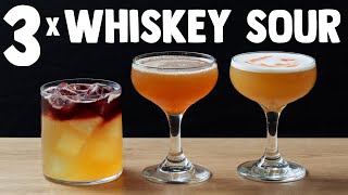 3 x simple WHISKEY SOUR variations [upl. by Hatcher707]