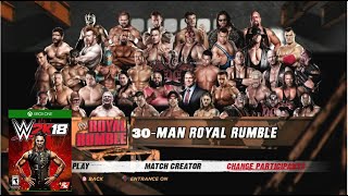 WWE 2K18  30man Royal Rumble  227 [upl. by Akenehs]