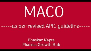 How to calculate MACO as per the revised APIC guideline [upl. by Gusti]