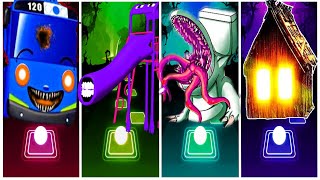 TAYO THE BUS 🆚 EXTRA SLIDE 🆚 TOILET MONSTER 🆚 SPIDER HOUSE HEAD 🆚 BUS EATER 🆚 Tiles Hop EDM Rush🔥🎵🎶 [upl. by Clementas]