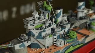 1350 Tamiya model HMS PRINCE of WALES battleship [upl. by Puiia]