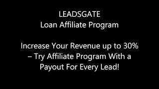 Loan Affiliate Program  LeadsGate [upl. by Janetta]