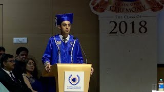 Head Boy Prasidh Chabbria DAIS addressing the audience at the graduation ceremony class of 2018 [upl. by Calypso]