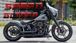 Thunderbike Speed Glider  HarleyDavidson Softail Slim meets BatwingStyle Fairing [upl. by Tnilk801]