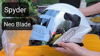 Spyder Neo Blade Dual Visor Half Face Helmet  Unboxing amp Try on [upl. by Ahsieker]