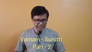 CARNATIC MUSIC LESSONS  Class182 Varnam  Surutti Part  2 [upl. by Hopfinger]