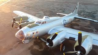 Hobby King RC B17 Flying Fortress maiden flight [upl. by Darej]