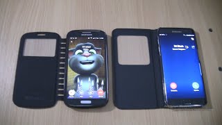 Telegram Incoming call amp Outgoing call at the Same Time Samsung Galaxy S7 edge cover s4 black cover [upl. by Antipas]