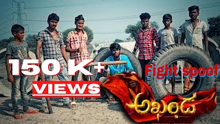 Akhanda fight spoof Lingala ghanpur boys team Balakrishna Boyapatisreenu [upl. by Novyaj495]