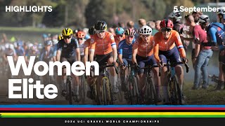 Women Elite highlights  2024 UCI Gravel World Championships [upl. by Snashall143]