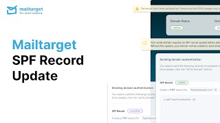 Mailtarget SPF Record Update [upl. by Baumbaugh]