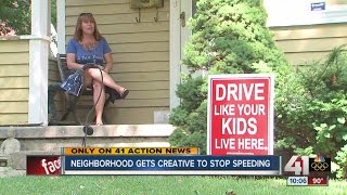 Neighborhood gets creative to stop speeding [upl. by Jolynn]