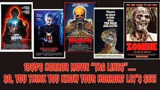 Horror Movie Taglines from the 1980s horrortube booktube horrormovies 1980s vintage halloween [upl. by Amerd18]