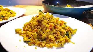 Cuscús Mediterráneo con Verduras Pollo y Cúrcuma  ✅ Cous cous receta deliciosa y saludable [upl. by Eryt]