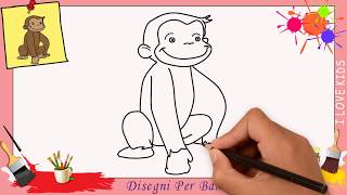 Disegni di scimmie FACILI per bambini  Come disegnare una scimmia 1 [upl. by Ezitram]