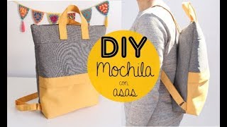 DIY Tutorial mochila con bolsillo y asas [upl. by Ettari]