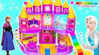 How To Make Purple Luxury Castle With Bedroom Rainbow Slide From Cardboard❤️Diy Miniature House [upl. by Seidule279]