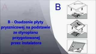 Animacja montażu płyty posadzkowej brodzika podpłytkowego marki Radaway sklep plytkilazienkipl [upl. by Ellehsyt]