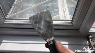 Changing glass on uPVC windows and correct packing how to change glass real time instruction [upl. by Estele]