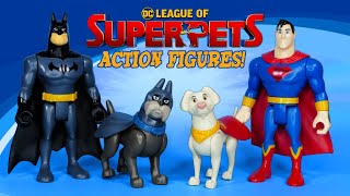 Fisher Price DC League of SuperPets Superman with Krypto and Batman with Ace Action Figures [upl. by Tennies]