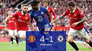 Manchester United 41 Chelsea  Highlights  Premier League 2223 [upl. by Kittie]