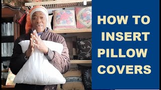 How To Easily Get Inserts Into Pillow Covers homedecor [upl. by Vola]