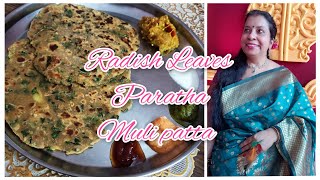 Radish Leaves Paratha vegan unique recipe मूली के पत्ते मत फेंको पराठा बनाओ seasonal healthy food [upl. by Merrow]