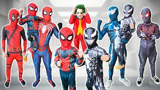 KID SPIDER MAN Become BAD GUYS amp Rescue Venoms Son  What If 5 SPIDERMAN amp JOKER in 1 HOUSE [upl. by Nitsu]