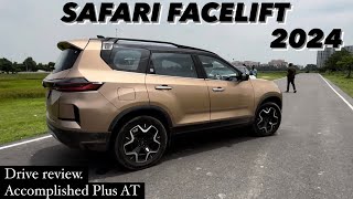 New Tata Safari Facelift 2024 Accomplished Plus Diesel AT  DRIVE REVIEW 😍🔥 [upl. by Ahsiuqram]