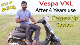 My Vespa Ownership Review after 4 years usage in telugu  TechTravelTelugu [upl. by Pagas]